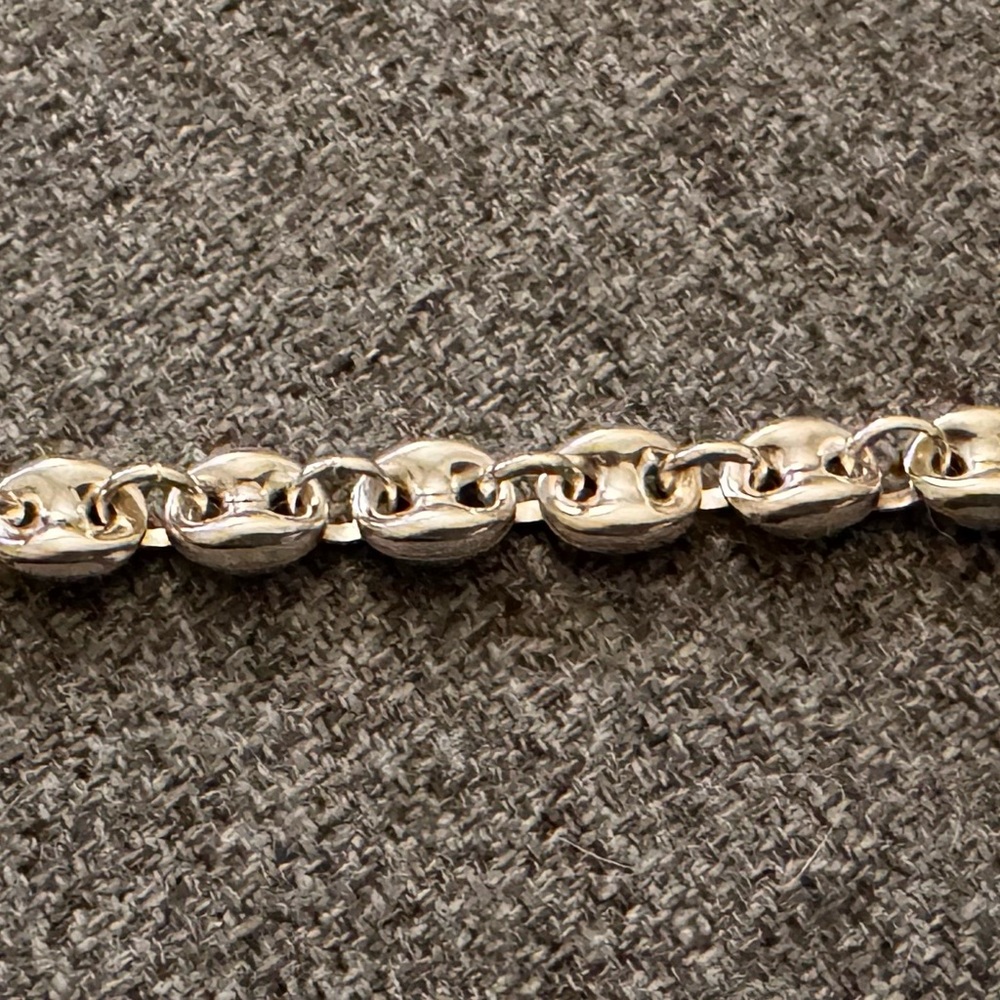 Silver Puffy Mariner AnchorChain Bracelet